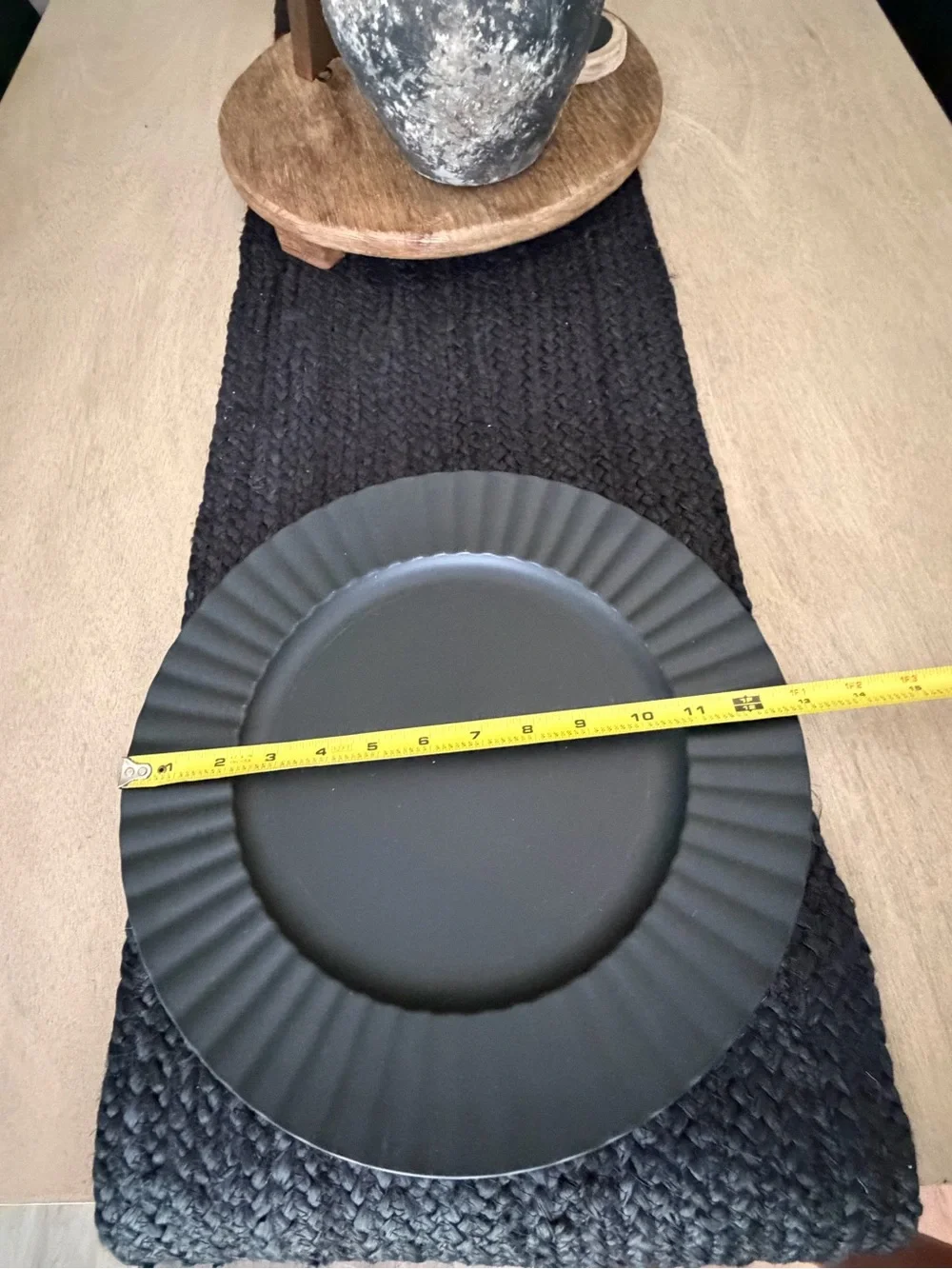 Hobby Lobby Matte Black Ribbed Charger Plates - Set of 6